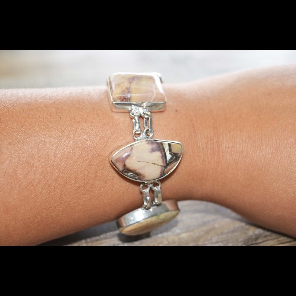 Earthy Sci Fi Jasper Bracelet 7 1/2”- 8 1/2”